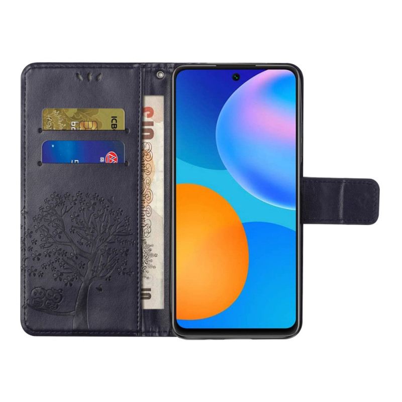 Kožna Futrola Xiaomi Redmi Note 11 / 11S Drvo Tangi I Sove