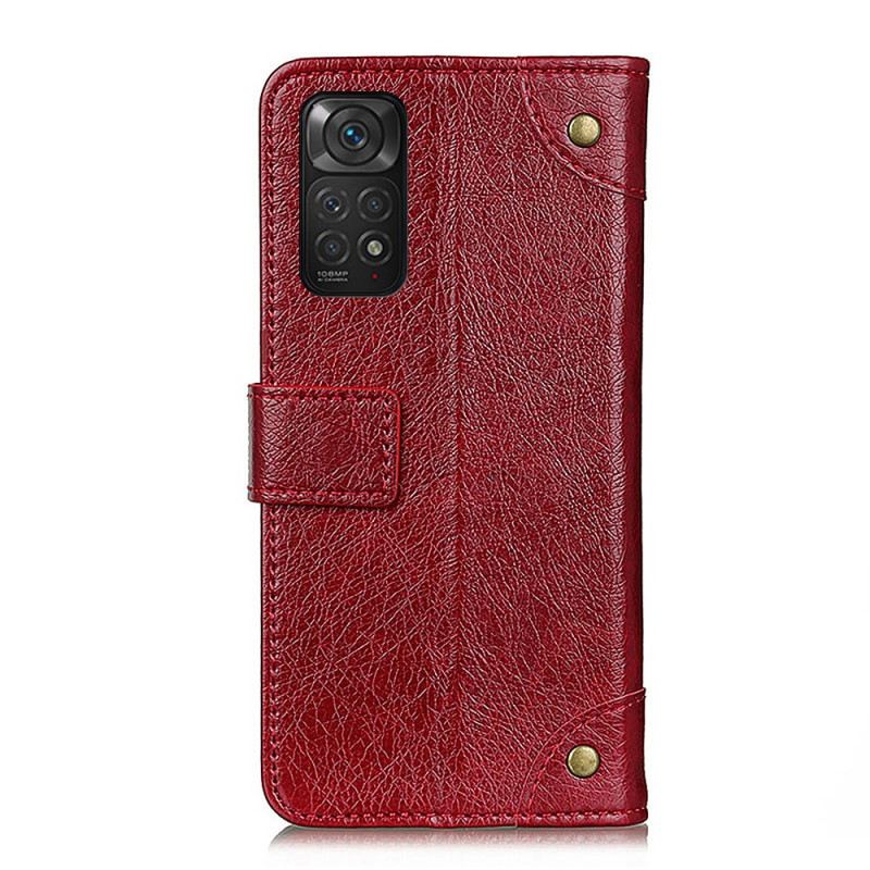 Kožna Futrola Xiaomi Redmi Note 11 / 11S Stilske Vintage Zakovice Od Nappa Kože