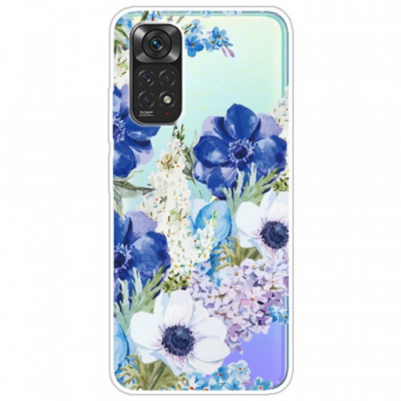 Maskica Xiaomi Redmi Note 11 / 11S Bešavno Plavo Cvijeće U Akvarelu