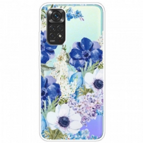 Maskica Xiaomi Redmi Note 11 / 11S Bešavno Plavo Cvijeće U Akvarelu