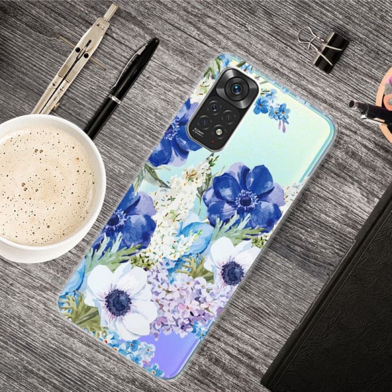 Maskica Xiaomi Redmi Note 11 / 11S Bešavno Plavo Cvijeće U Akvarelu