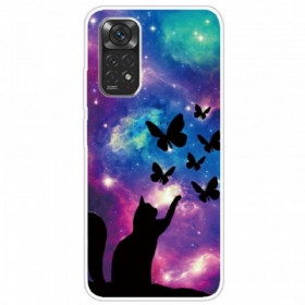 Maskica Xiaomi Redmi Note 11 / 11S Mačka I Leptiri U Svemiru