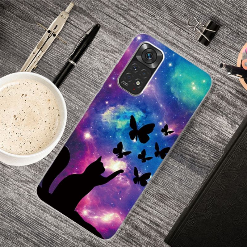 Maskica Xiaomi Redmi Note 11 / 11S Mačka I Leptiri U Svemiru