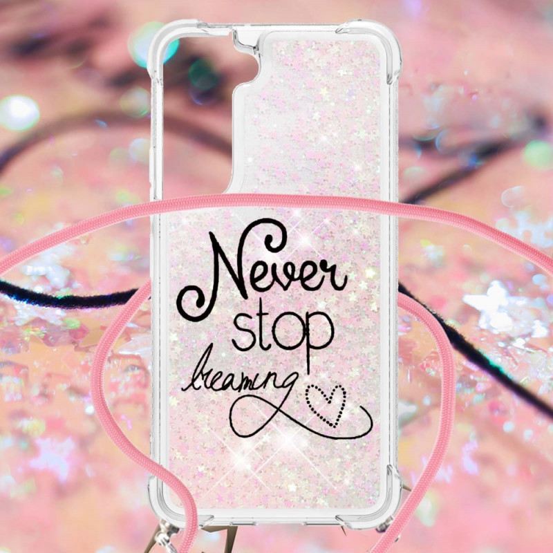 Maskica Samsung Galaxy S22 Plus 5G Never Stop Glitter Drawstring