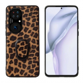 Maskica Huawei P50 Pro Prsten-potpora U Stilu Leoparda