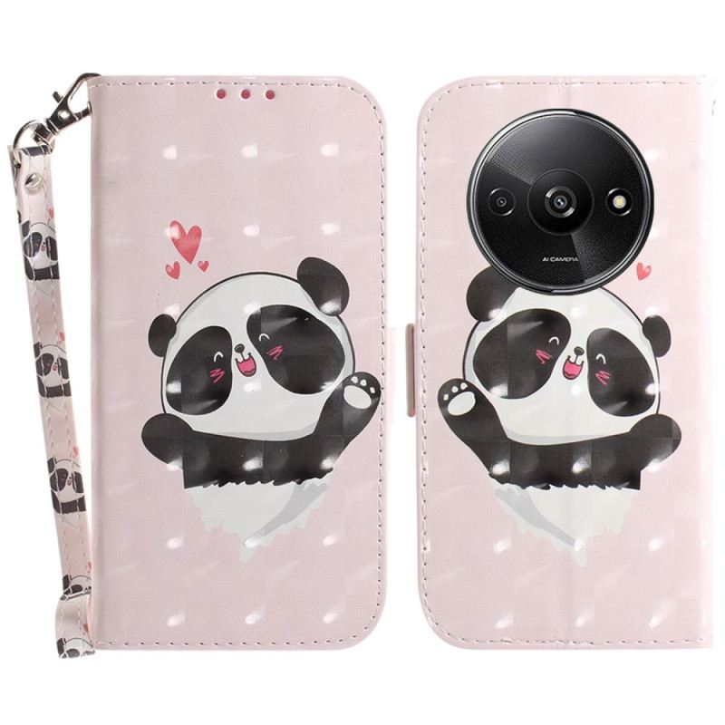 Kožna Futrola Za Poco C61 Panda Love With Strap