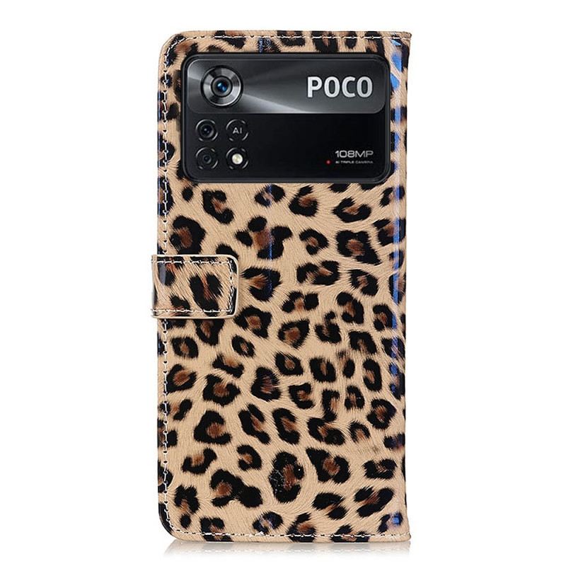 Flip Futrola Poco X4 Pro 5G Efekt Leopardove Kože