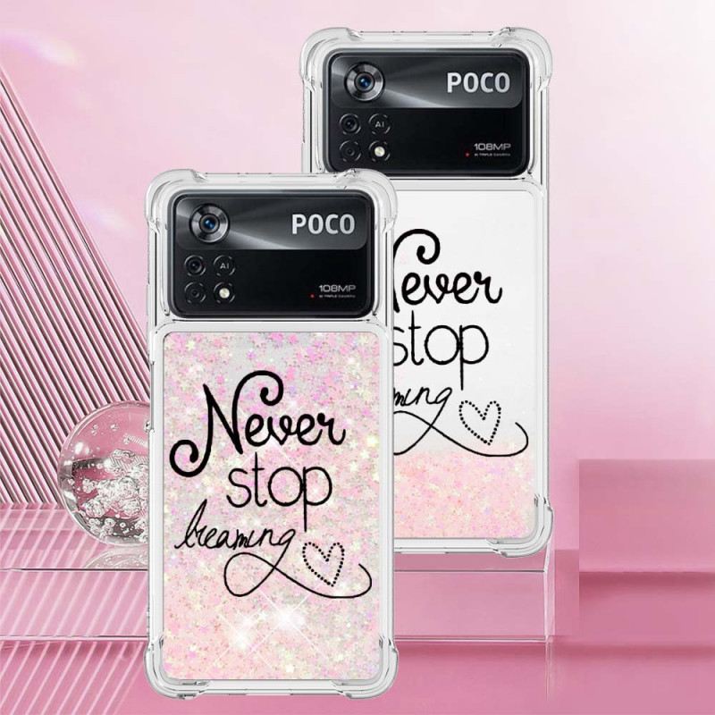 Maskica Poco X4 Pro 5G Never Stop Dreaming Glitter