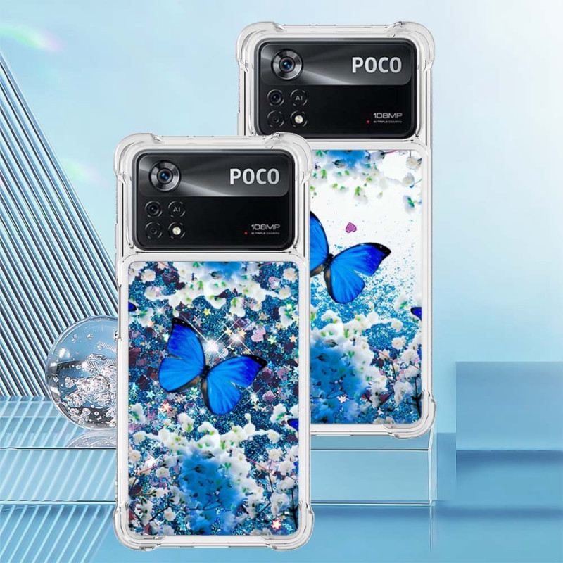 Maskica Poco X4 Pro 5G Svjetlucavi Plavi Leptiri