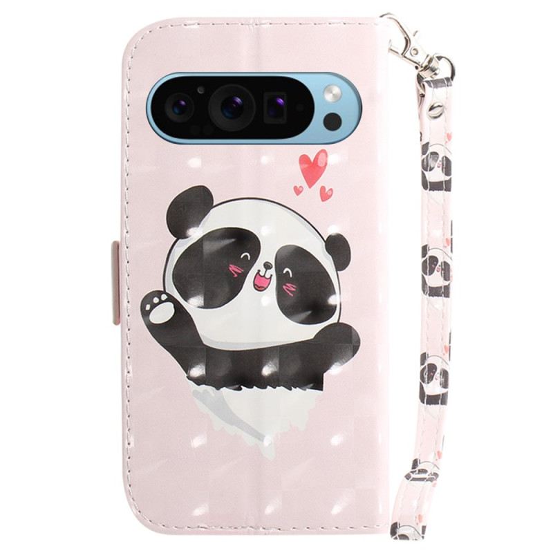 Kožna Futrola Google Pixel 9 Panda Love With Strap