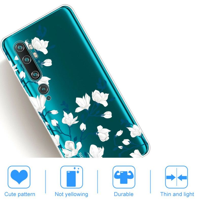 Maskica Xiaomi Mi Note 10 / 10 Pro Bijelo Cvijeće