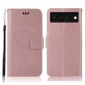 Flip Futrola Google Pixel 6 Sova S Kožnim Efektom Dreamcatcher