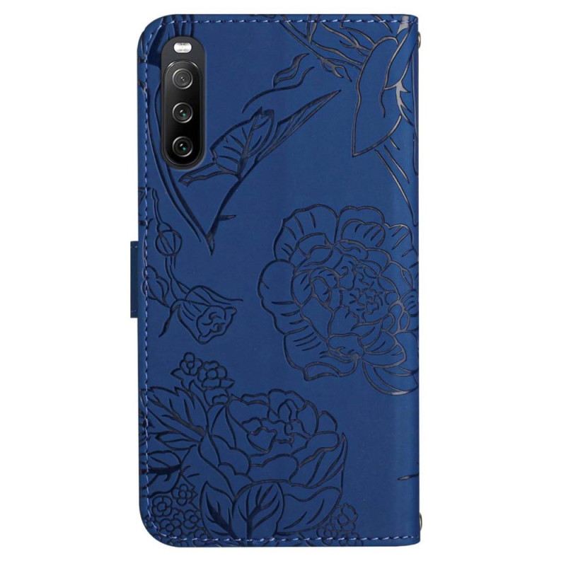 Flip Futrola Sony Xperia 10 Vi Print Leptira S Remenom Za Rame