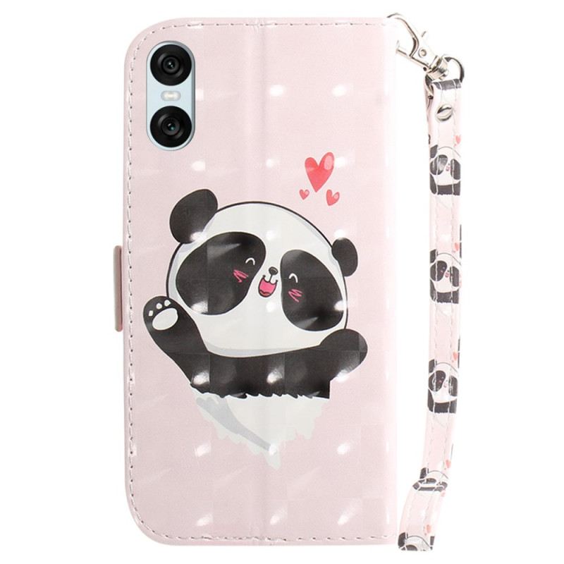 Kožna Futrola Sony Xperia 10 Vi Panda Love With Strap