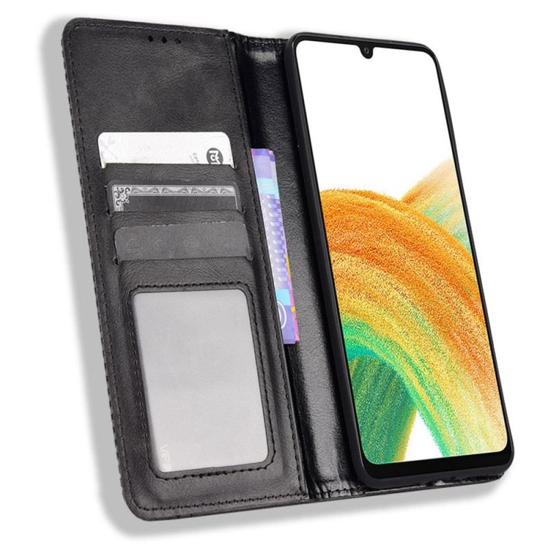 Flip Futrola Samsung Galaxy M23 5G Kožna Futrola Efekt Stilizirane Vintage Kože