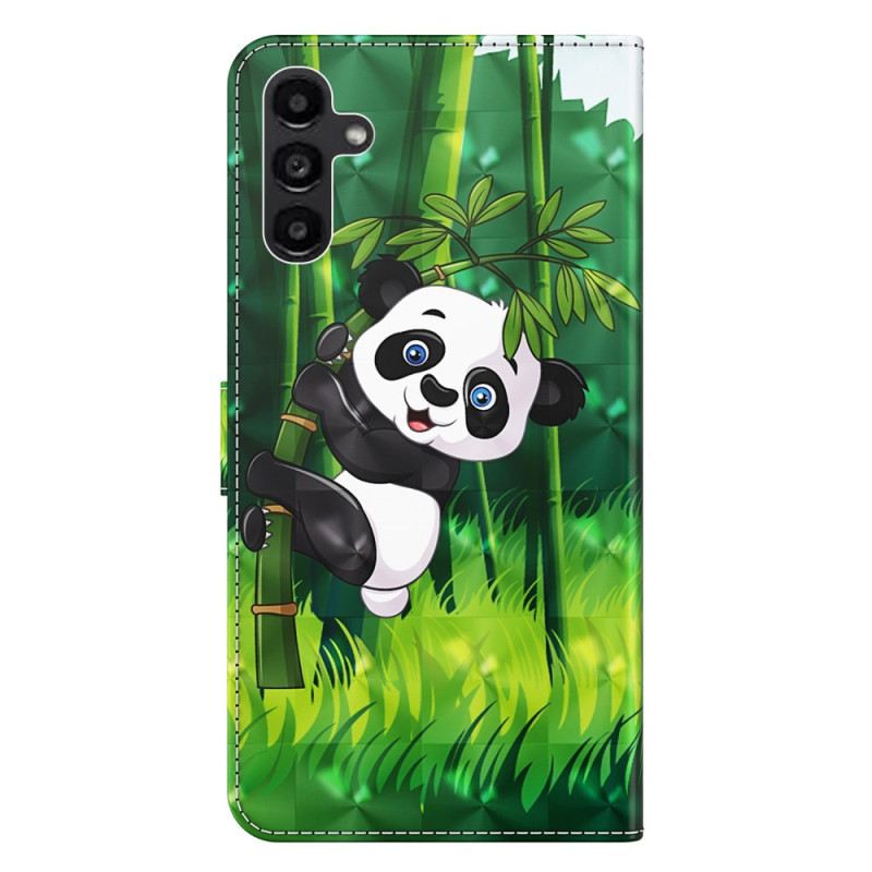 Kožna Futrola Za Samsung Galaxy A15 Panda Od Bambusa S Remenom