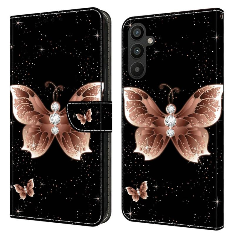 Kožna Futrola Za Samsung Galaxy A15 Pink Diamond Butterflies