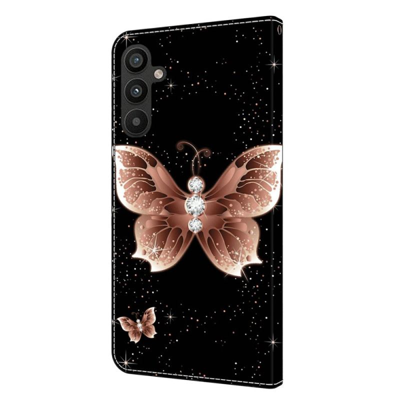 Kožna Futrola Za Samsung Galaxy A15 Pink Diamond Butterflies