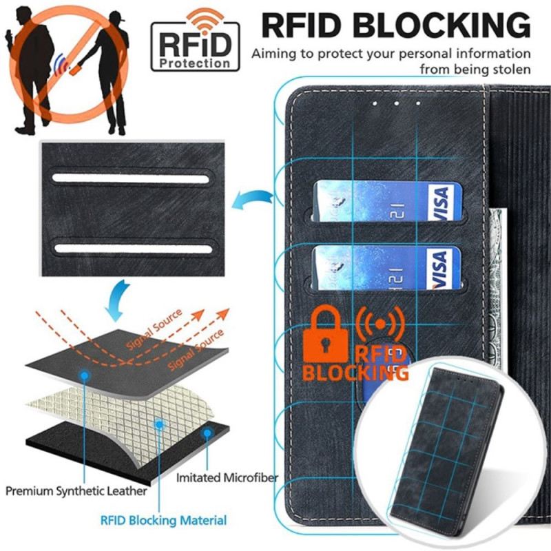 Flip Futrola Poco X6 5g Suede Style S Rfid Blokiranjem