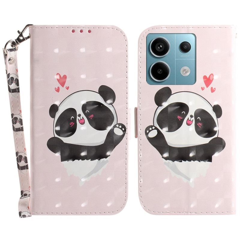 Kožna Futrola Poco X6 5g Panda Love With Strap