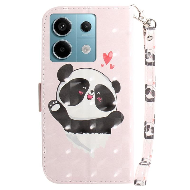 Kožna Futrola Poco X6 5g Panda Love With Strap