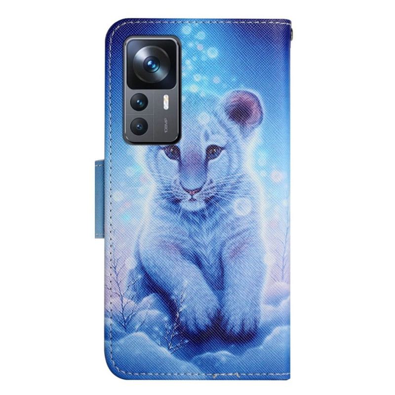 Flip Futrola Xiaomi 12T / 12T Pro Dječji Leopard S Remenom