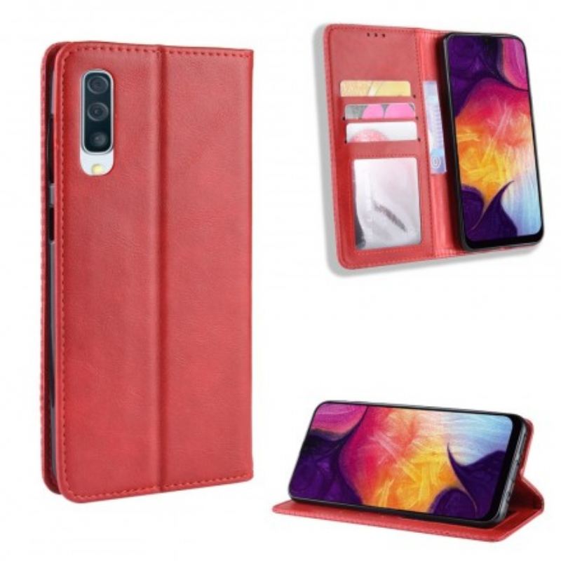 Flip Futrola Samsung Galaxy A50 Kožna Futrola Efekt Stilizirane Vintage Kože