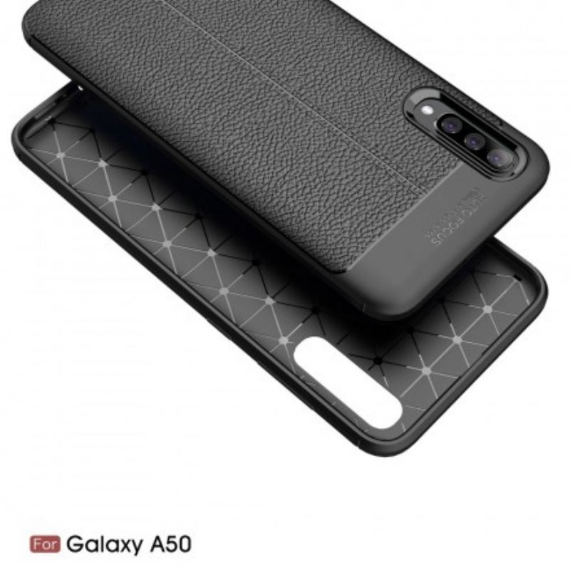 Maskica Samsung Galaxy A50 Efekt Dvostruke Linije Litchi Kože