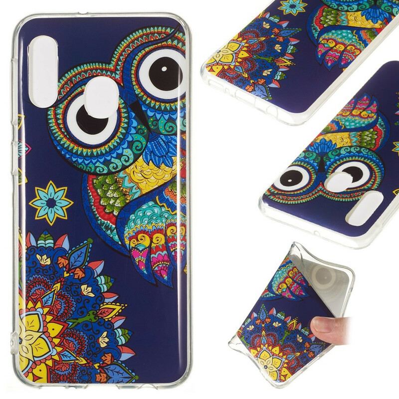 Maskica Samsung Galaxy A20e Mandala Fluorescentne Sove