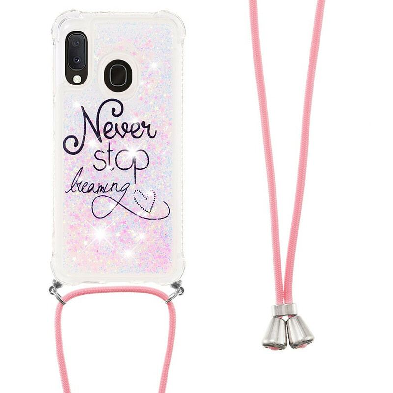 Maskica Samsung Galaxy A20e Never Stop Glitter Drawstring