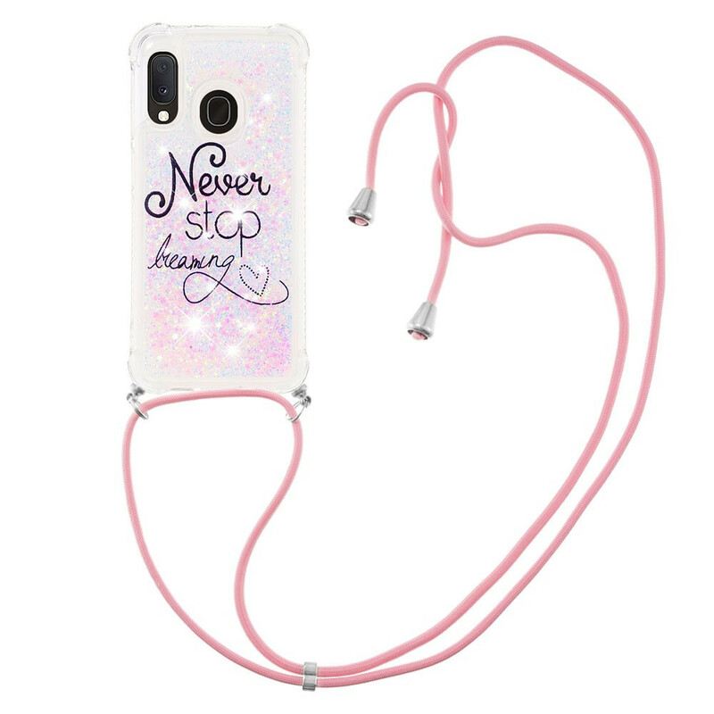 Maskica Samsung Galaxy A20e Never Stop Glitter Drawstring