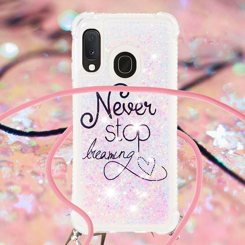 Maskica Samsung Galaxy A20e Never Stop Glitter Drawstring