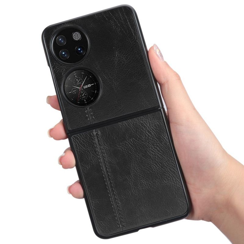 Maskica Huawei P50 Pocket Ušivanje Od Umjetne Kože