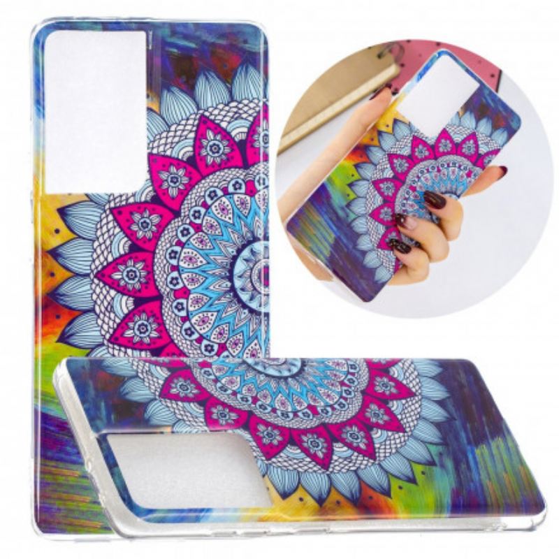 Maskica Samsung Galaxy S21 Ultra 5G Fluorescentna Šarena Mandala