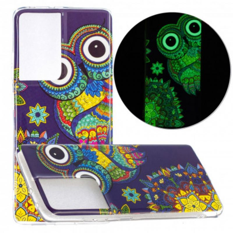 Maskica Samsung Galaxy S21 Ultra 5G Mandala Fluorescentne Sove