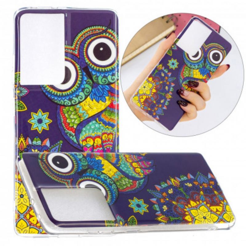 Maskica Samsung Galaxy S21 Ultra 5G Mandala Fluorescentne Sove