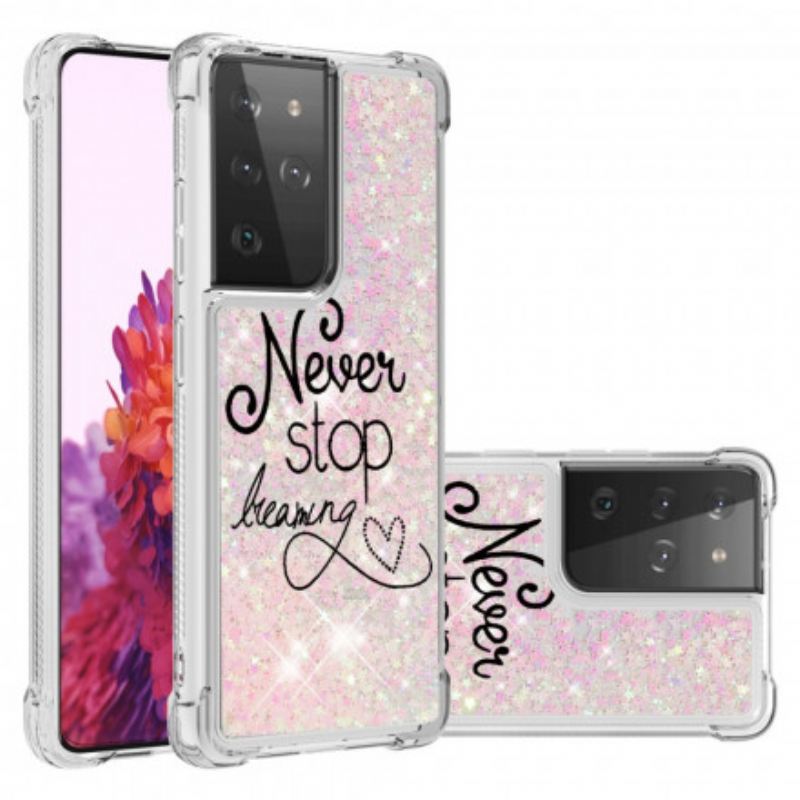 Maskica Samsung Galaxy S21 Ultra 5G Never Stop Dreaming Glitter