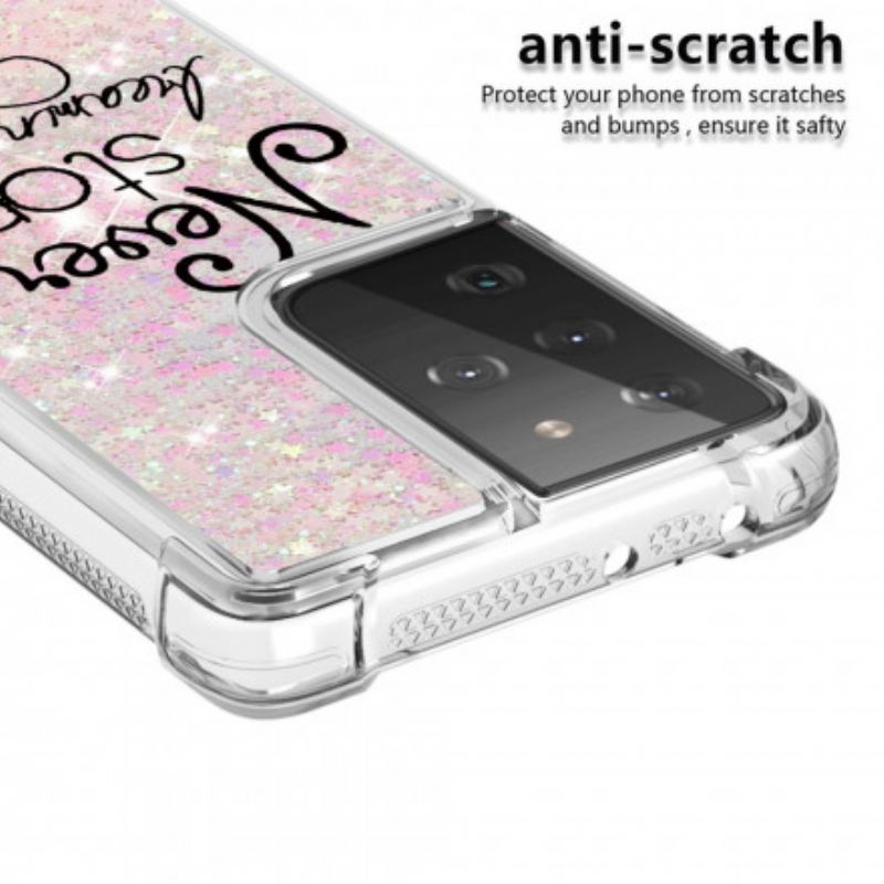 Maskica Samsung Galaxy S21 Ultra 5G Never Stop Dreaming Glitter