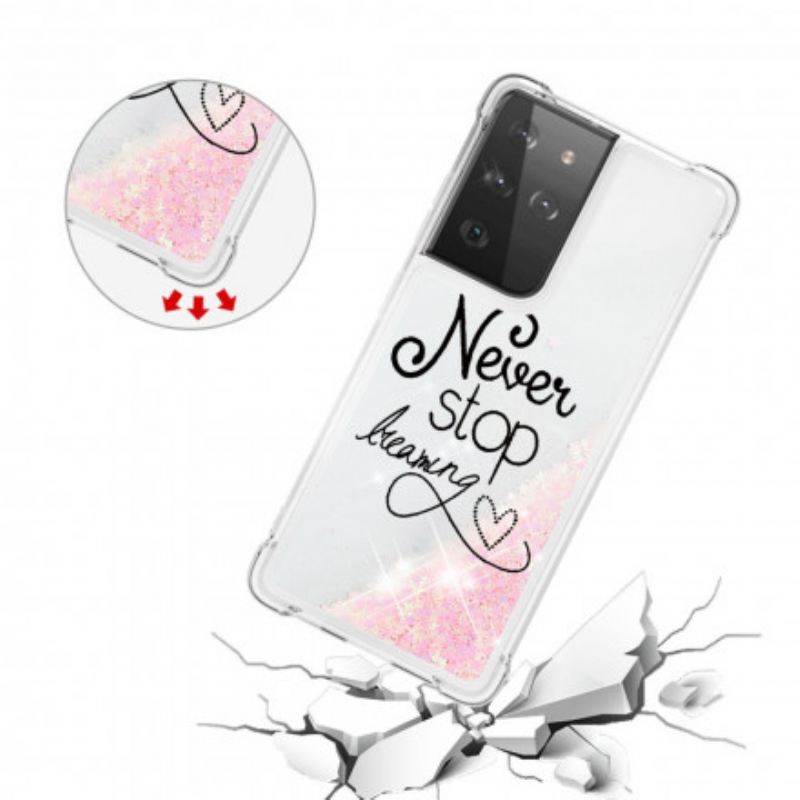 Maskica Samsung Galaxy S21 Ultra 5G Never Stop Dreaming Glitter