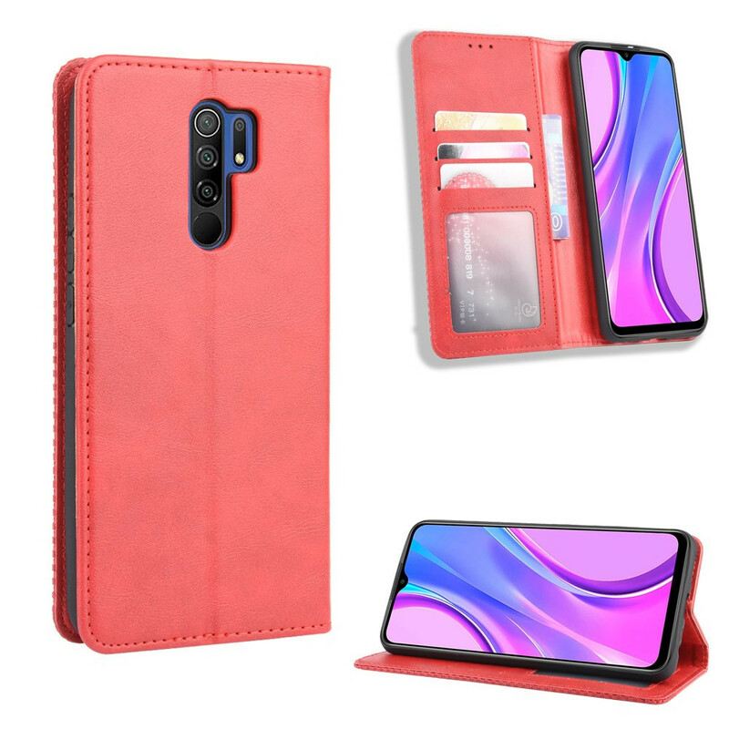 Flip Futrola Xiaomi Redmi 9 Kožna Futrola Efekt Stilizirane Vintage Kože