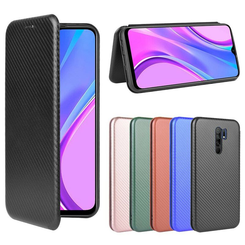 Flip Futrola Xiaomi Redmi 9 Kožna Futrola Karbonski Silikon U Boji