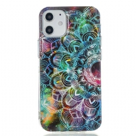 Maskica iPhone 12 Mini Fluorescentna Cvjetna Serija