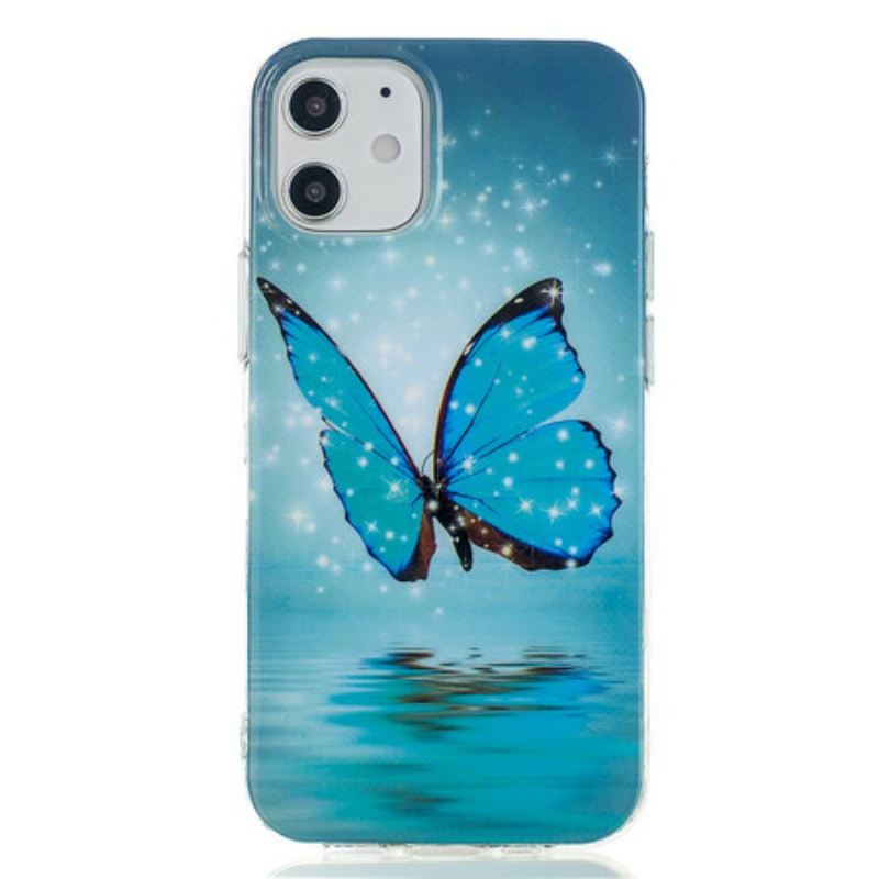 Maskica iPhone 12 Mini Fluorescentni Plavi Leptir