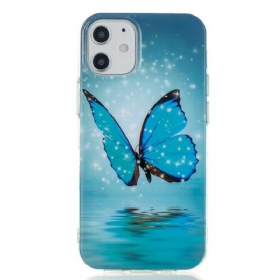 Maskica iPhone 12 Mini Fluorescentni Plavi Leptir