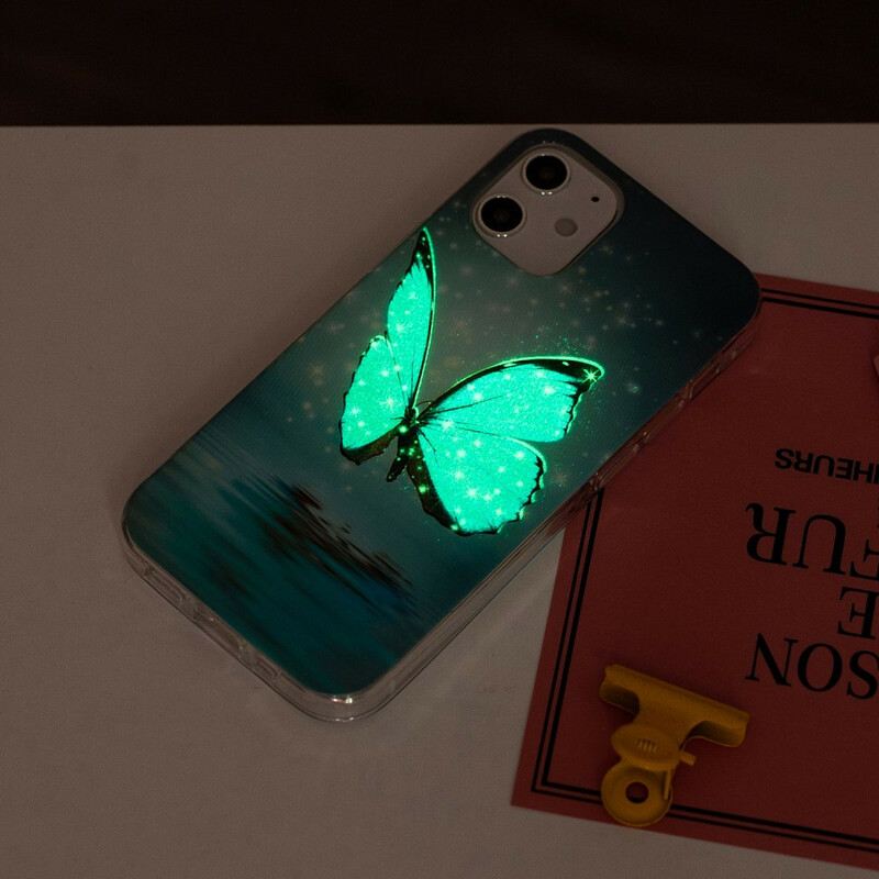 Maskica iPhone 12 Mini Fluorescentni Plavi Leptir