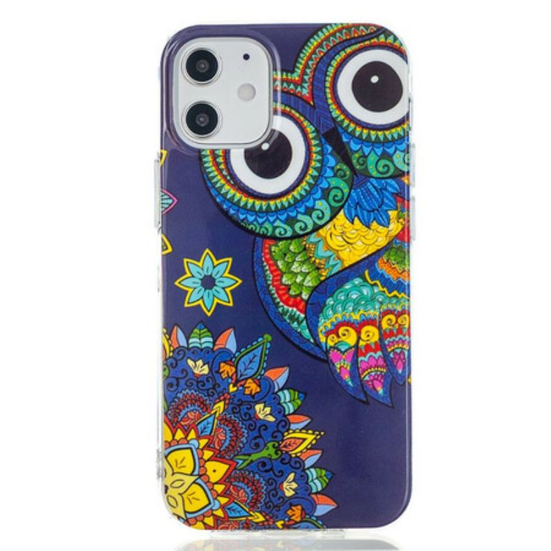 Maskica iPhone 12 Mini Mandala Fluorescentne Sove