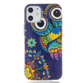 Maskica iPhone 12 Mini Mandala Fluorescentne Sove