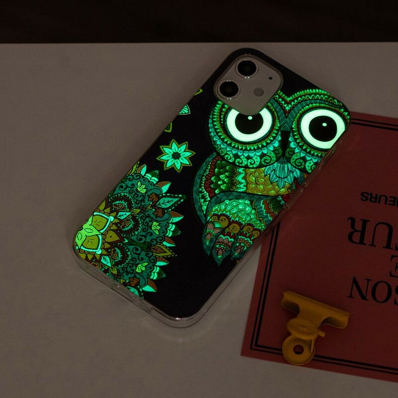 Maskica iPhone 12 Mini Mandala Fluorescentne Sove