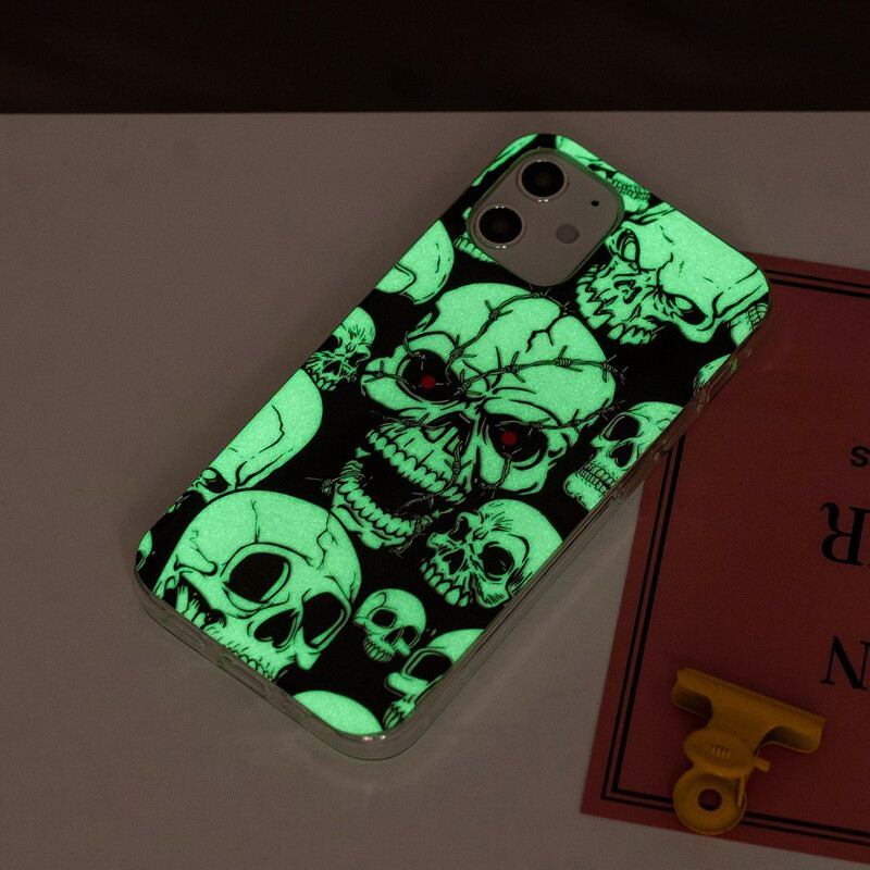 Maskica iPhone 12 Mini Oprez Fluorescentne Lubanje