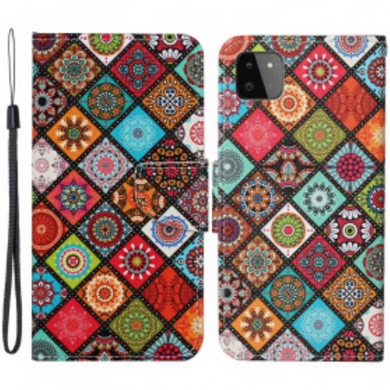 Kožna Futrola Samsung Galaxy A22 5G Patchwork Mandale S Uzicom